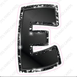 Single Letters: 12” Bouncy Metallic Black - Yard Card Signs by JYS International