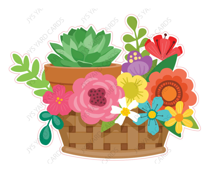 FLOWER BASKET 1 - Yard Card Signs by JYS International