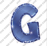 Single Letters: 12” Bouncy Glitter Metallic Navy Blue - Yard Card Signs by JYS International