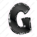 Single Letters: 18” Bouncy Metallic Black - Yard Card Signs by JYS International