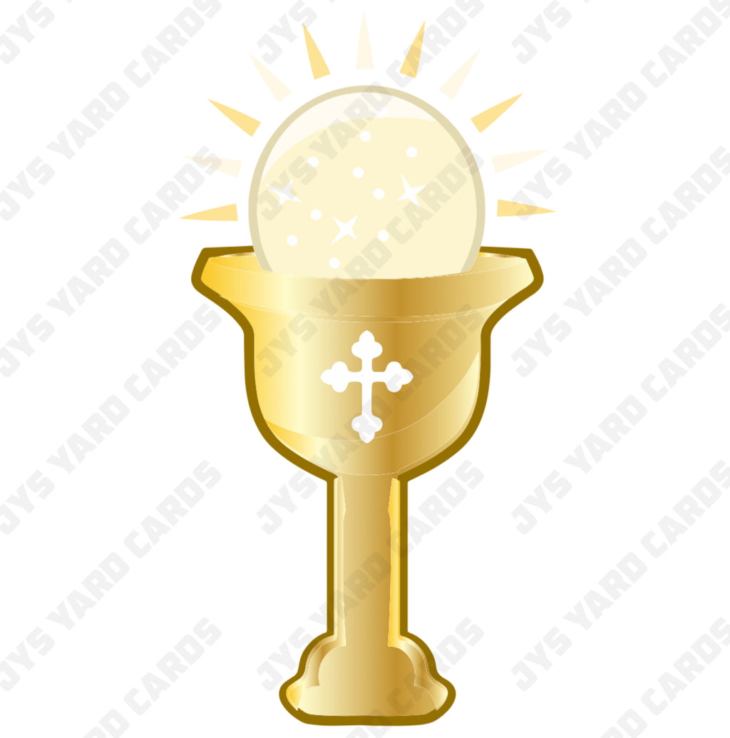 CHURCH CHALICE: GOLD - Yard Card Signs by JYS International