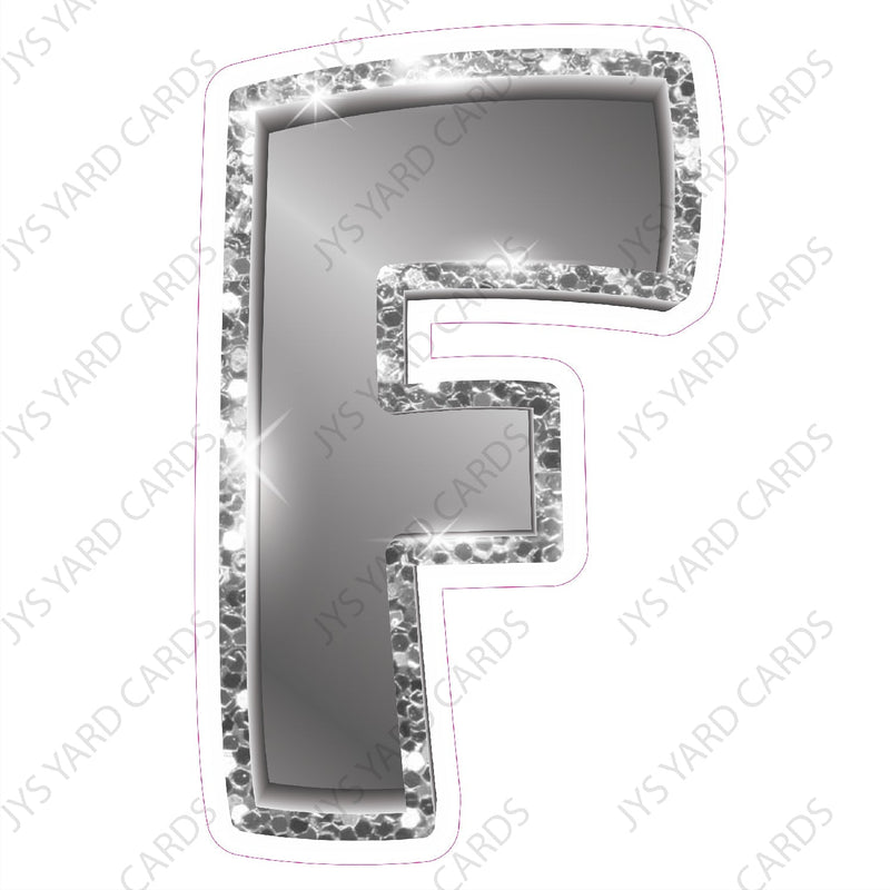 Single Letters: 23” Bouncy Metallic Silver - Yard Card Signs by JYS International