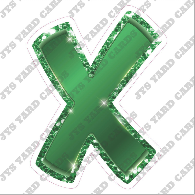 Single Letters: 23” Bouncy Metallic Green - Yard Card Signs by JYS International