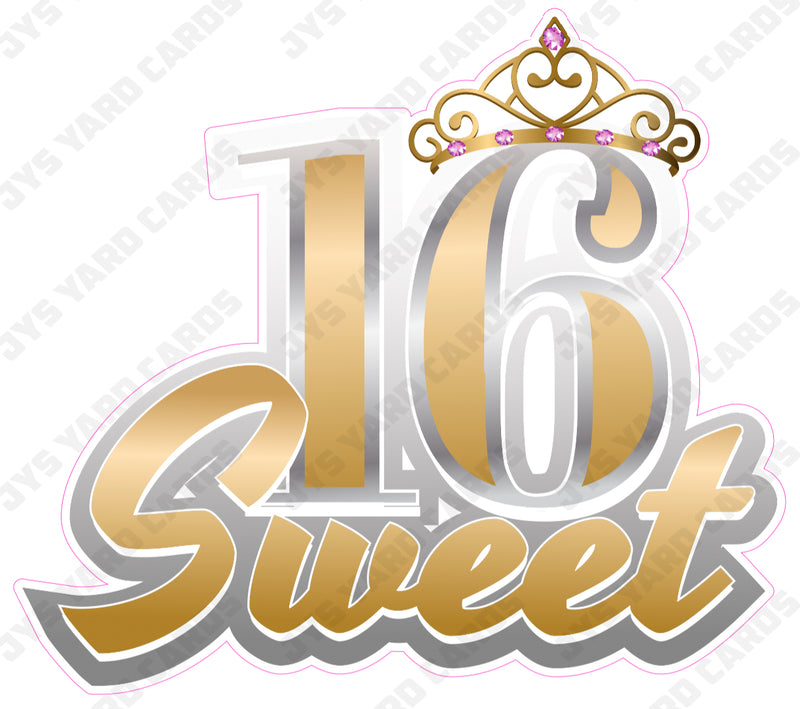 SWEET 16 GOLD - Yard Card Signs by JYS International