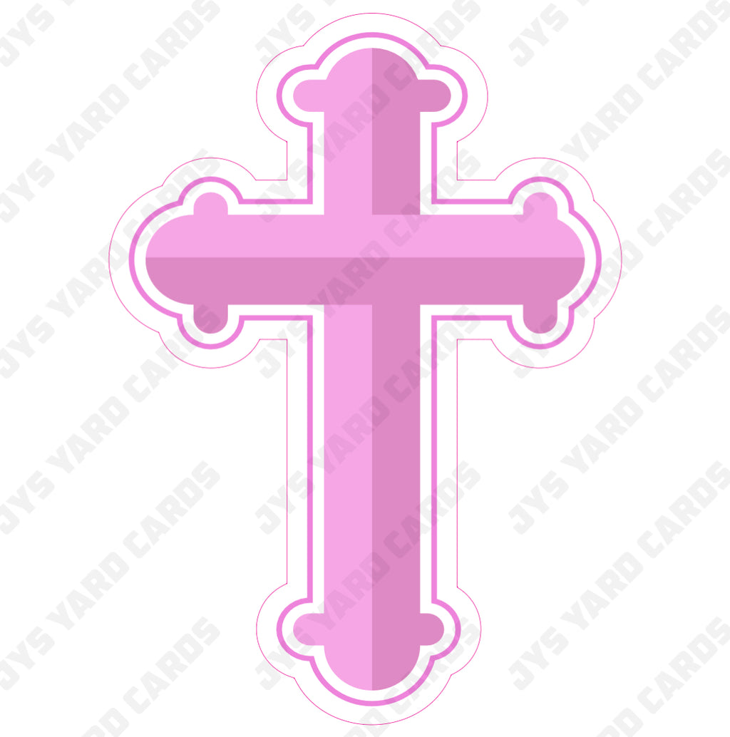 CROSS: PINK - Yard Card Signs by JYS International