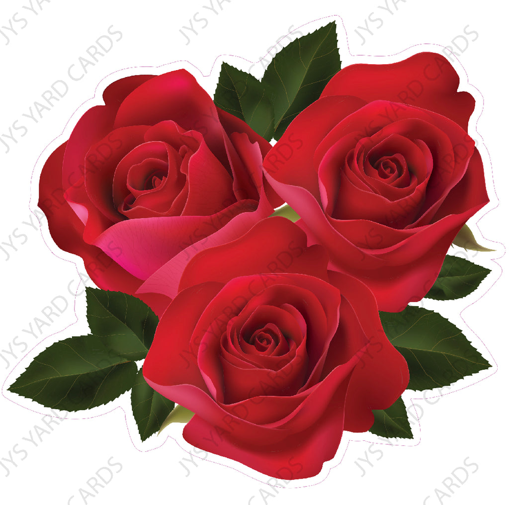 Red Roses 2 - Yard Card Signs by JYS International