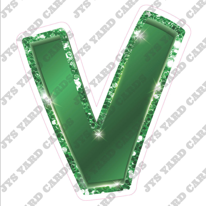 Single Letters: 23” Bouncy Metallic Green - Yard Card Signs by JYS International