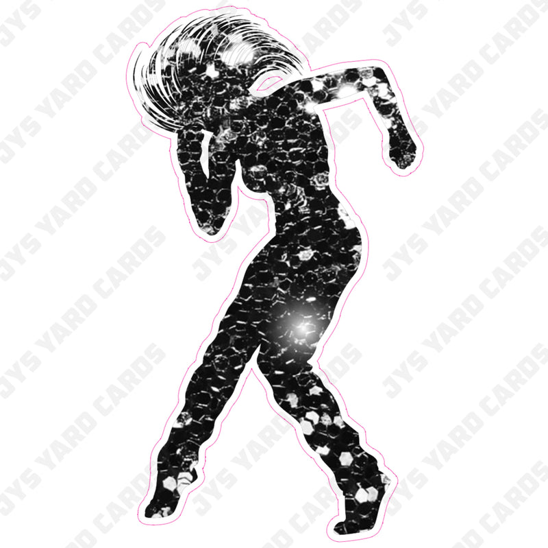 DANCER BLACK 6 - Yard Card Signs by JYS International