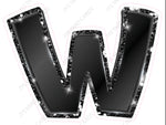 Single Letters: 23” Bouncy Metallic Black - Yard Card Signs by JYS International