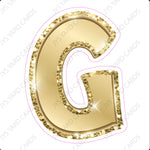 Single Letters: 12” Bouncy Metallic Gold - Yard Card Signs by JYS International