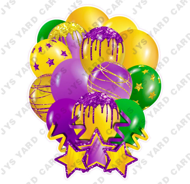 SINGLE JAZZY SOLID BALLOON: PURPLE, YELLOW, AND GREEN - Yard Card Signs by JYS International