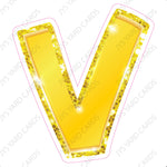 Single Letters: 12” Bouncy Metallic Yellow - Yard Card Signs by JYS International