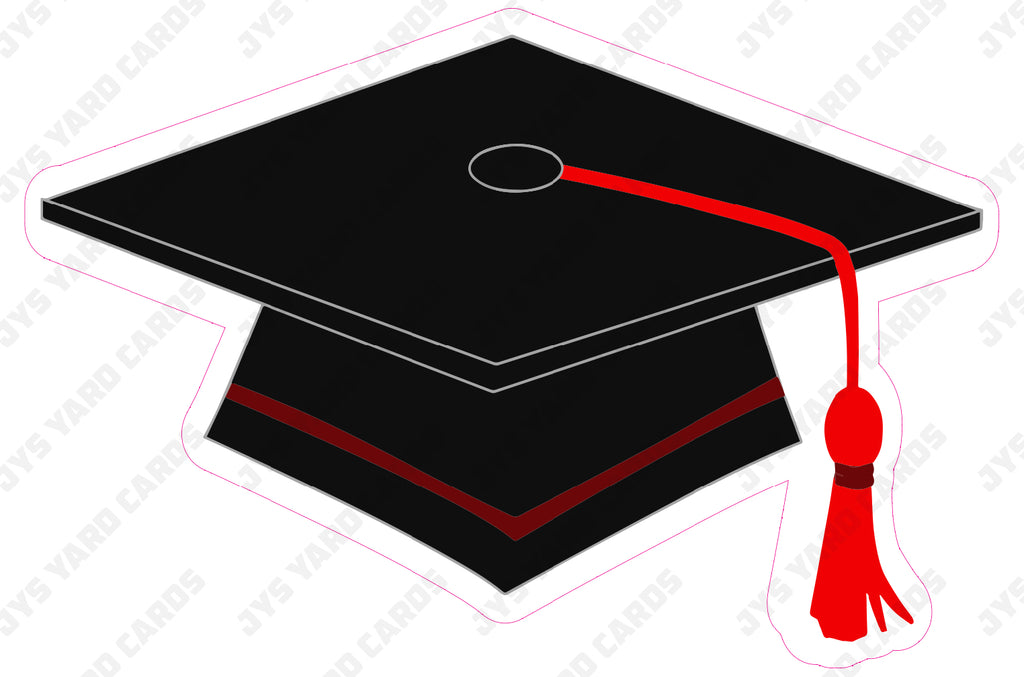 GRAD CAP: RED - Yard Card Signs by JYS International