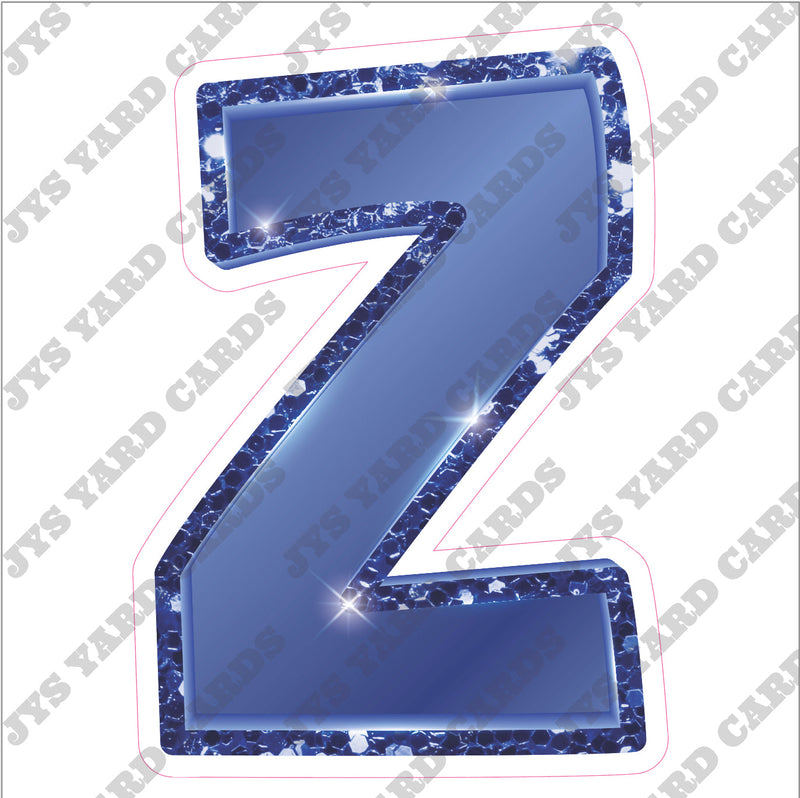 Single Letters: 23” Bouncy Glitter Metallic Navy Blue - Yard Card Signs by JYS International