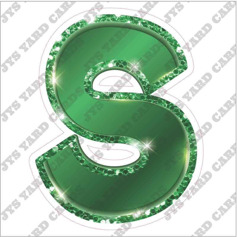 Single Letters: 23” Bouncy Metallic Green - Yard Card Signs by JYS International