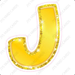 Single Letters: 12” Bouncy Metallic Yellow - Yard Card Signs by JYS International