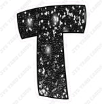 Single Letters: 12” Bouncy Glitter Black - Yard Card Signs by JYS International