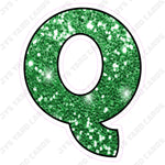 Single Letters: 12” Bouncy Glitter Green - Yard Card Signs by JYS International