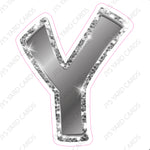 Single Letters: 18” Bouncy Metallic Silver - Yard Card Signs by JYS International