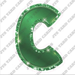 Single Letters: 12” Bouncy Metallic Green - Yard Card Signs by JYS International