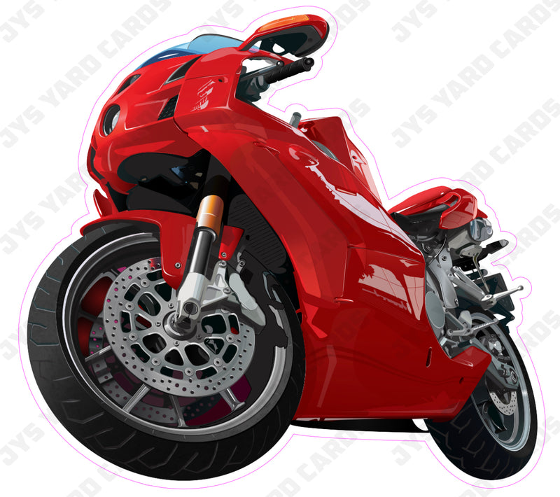 MOTORCYCLE RED - Yard Card Signs by JYS International