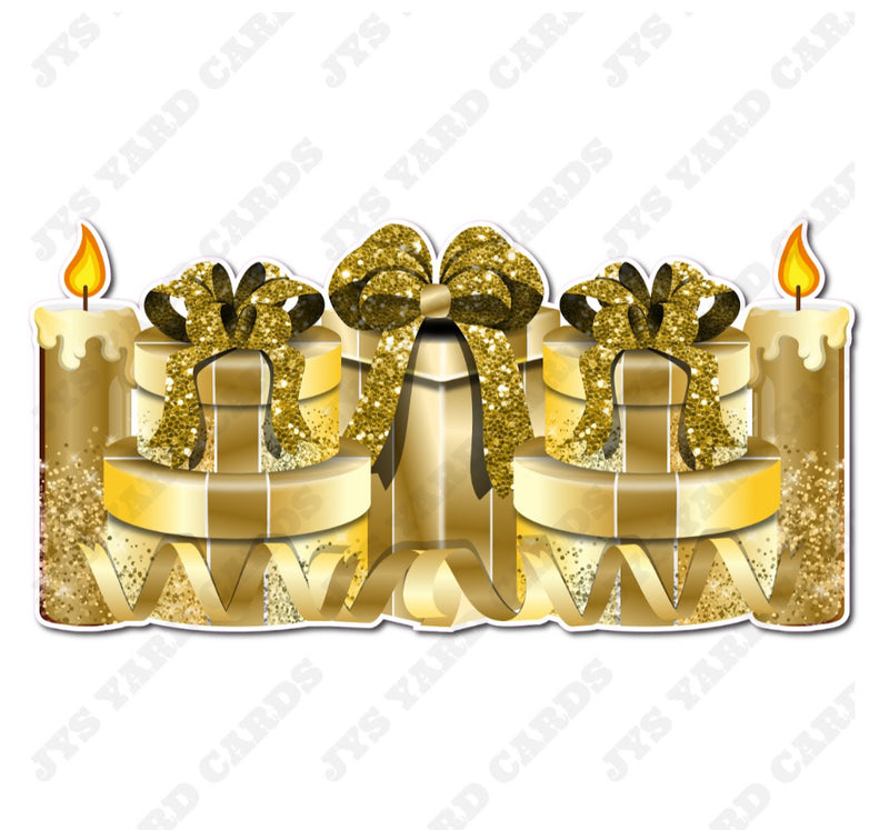 GIFT PANEL: GOLD - Yard Card Signs by JYS International