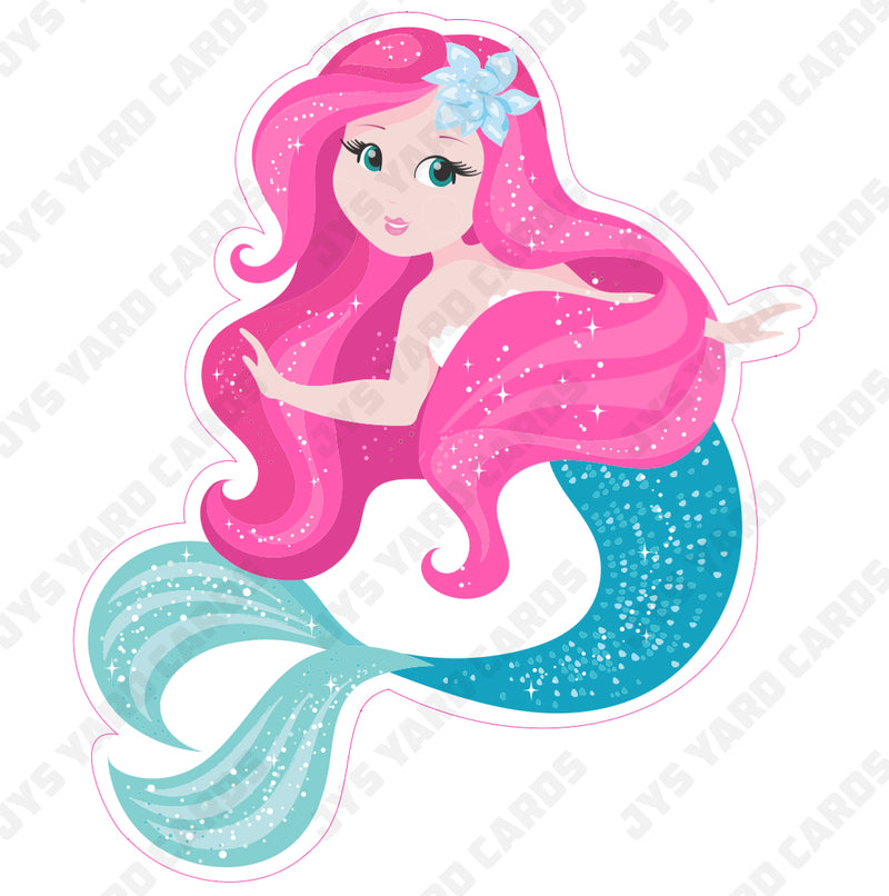 MERMAID: PINK HAIR - Yard Card Signs by JYS International