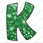 Single Letters: 18” Bouncy Glitter Green - Yard Card Signs by JYS International