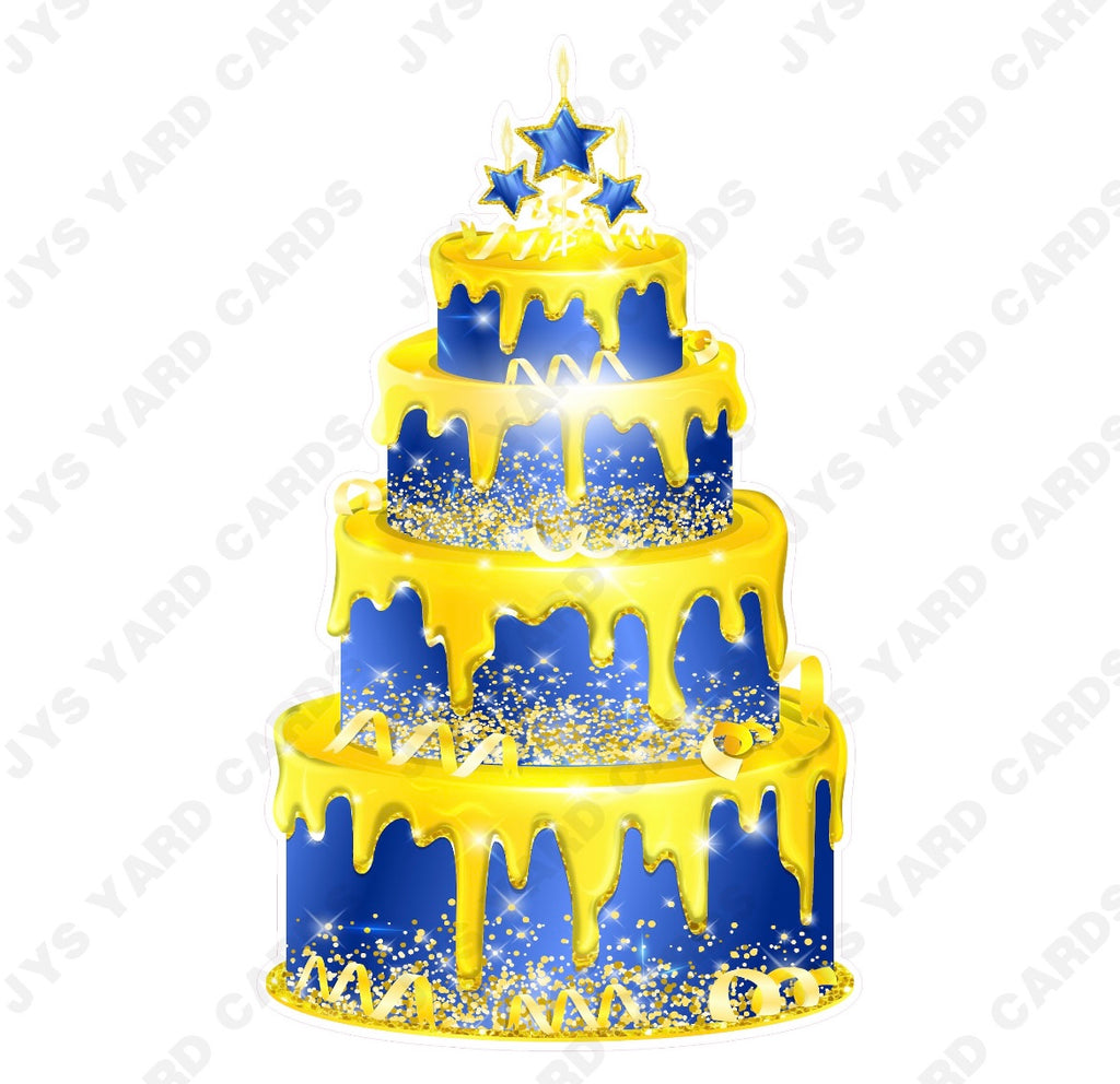 JAZZY CAKE: BLUE & YELLOW - Yard Card Signs by JYS International