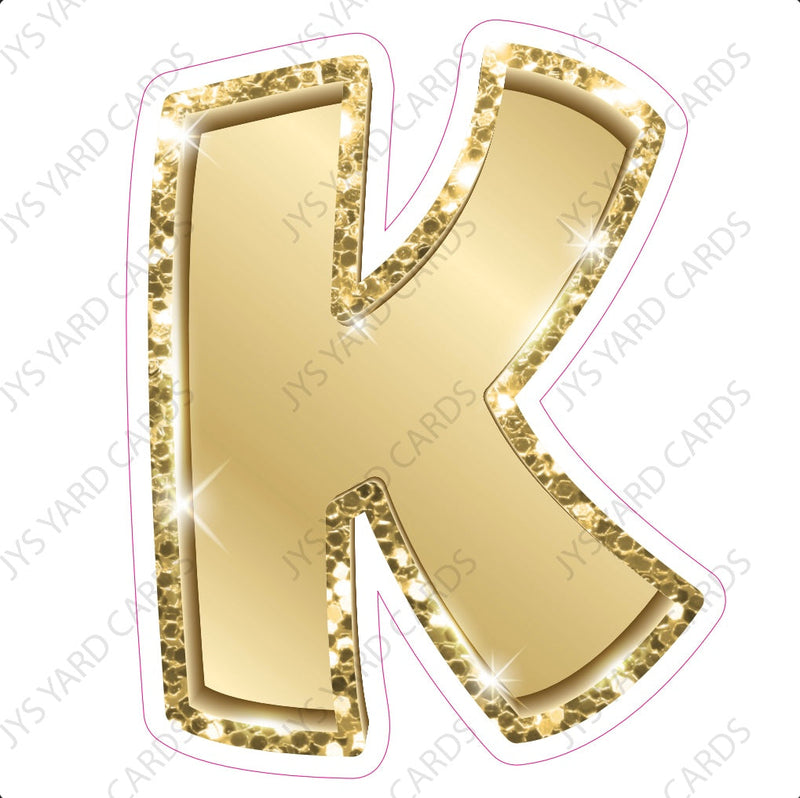 Single Letters: 23” Bouncy Metallic Gold - Yard Card Signs by JYS International