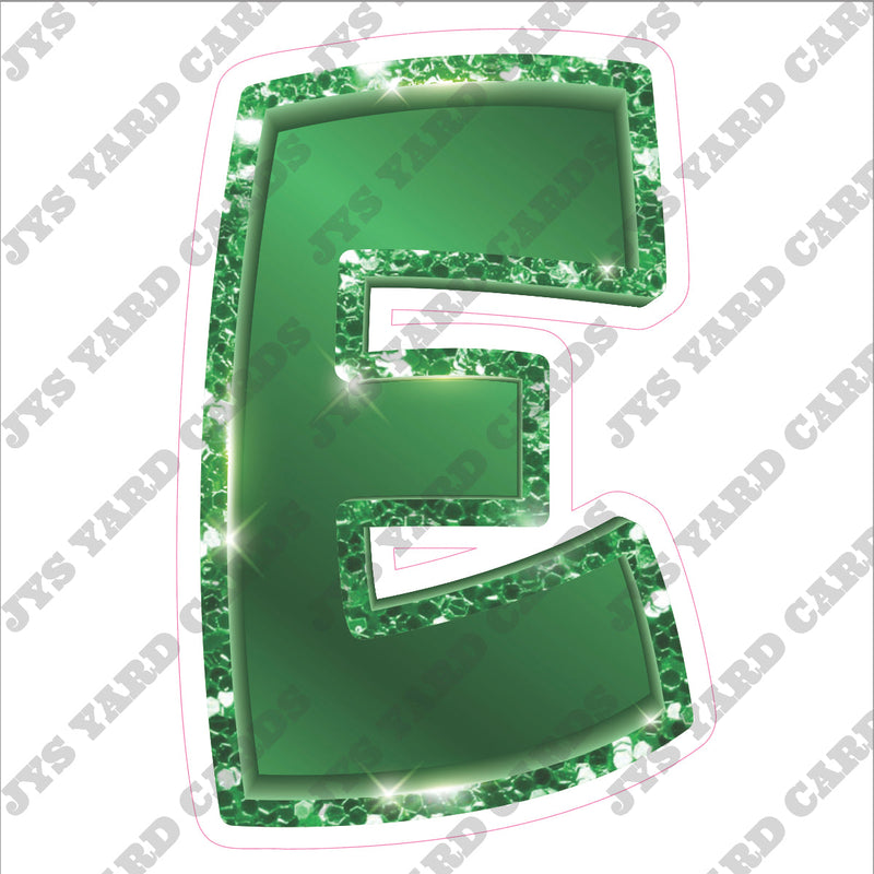 Single Letters: 18” Bouncy Metallic Green - Yard Card Signs by JYS International