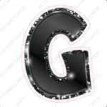 Single Letters: 12” Bouncy Metallic Black - Yard Card Signs by JYS International