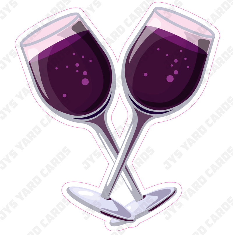 GLASSES OF WINE - Yard Card Signs by JYS International