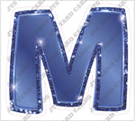 Single Letters: 12” Bouncy Glitter Metallic Navy Blue - Yard Card Signs by JYS International