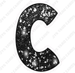 Single Letters: 23” Bouncy Glitter Black - Yard Card Signs by JYS International