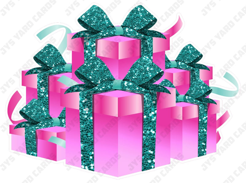 GIFT BOX BUNDLE: PINK & TEAL - Yard Card Signs by JYS International