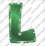 Single Letters: 12” Bouncy Metallic Green - Yard Card Signs by JYS International