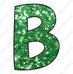 Single Letters: 12” Bouncy Glitter Green - Yard Card Signs by JYS International