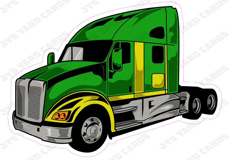 TRUCK: GREEN - Yard Card Signs by JYS International