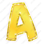 Single Letters: 12” Bouncy Metallic Yellow - Yard Card Signs by JYS International