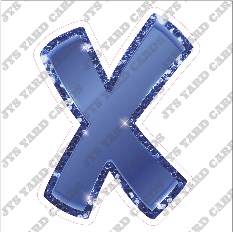 Single Letters: 23” Bouncy Glitter Metallic Navy Blue - Yard Card Signs by JYS International