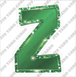 Single Letters: 12” Bouncy Metallic Green - Yard Card Signs by JYS International