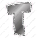 Single Letters: 12” Bouncy Metallic Silver - Yard Card Signs by JYS International