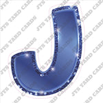 Single Letters: 23” Bouncy Glitter Metallic Navy Blue - Yard Card Signs by JYS International