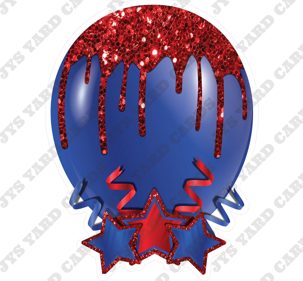 INDIVIDUAL BALLOON: DARK BLUE AND RED - Yard Card Signs by JYS International