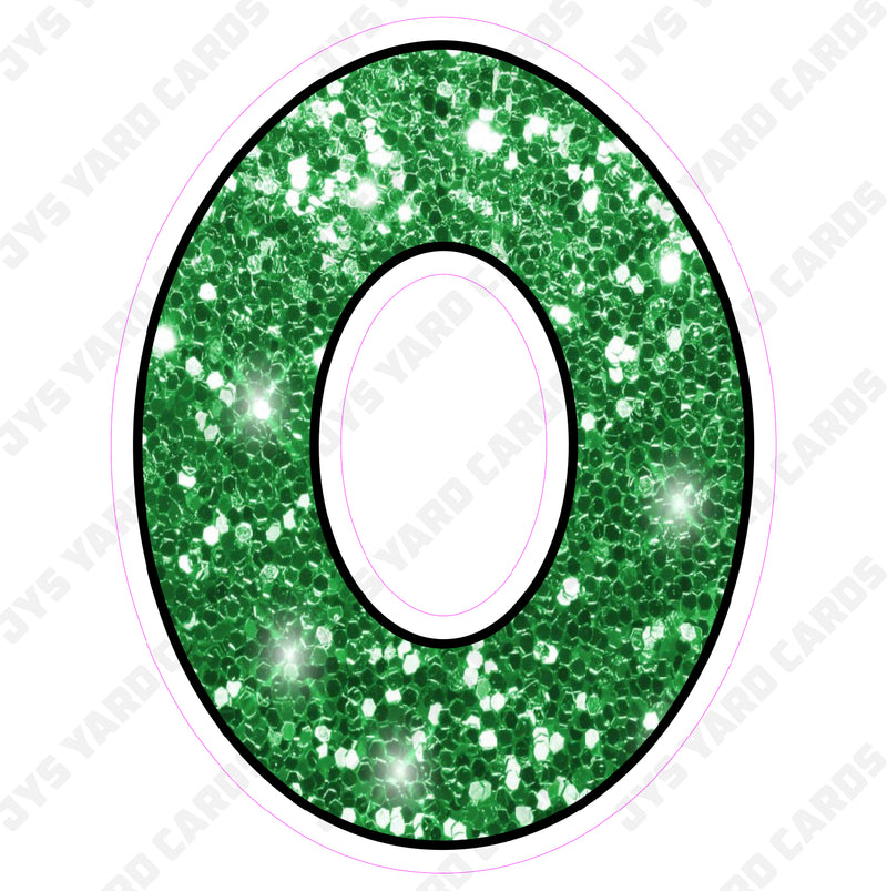 Single Letters: 18” Bouncy Glitter Green - Yard Card Signs by JYS International