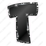 Single Letters: 18” Bouncy Metallic Black - Yard Card Signs by JYS International