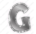 Single Letters: 18” Bouncy Metallic Silver - Yard Card Signs by JYS International