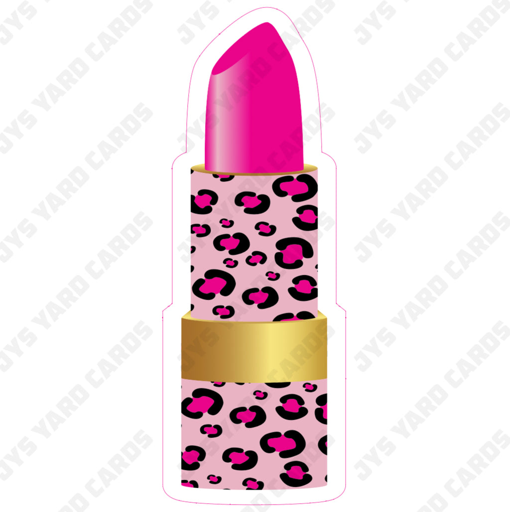 PINK LEOPARD: LIPSTICK - Yard Card Signs by JYS International