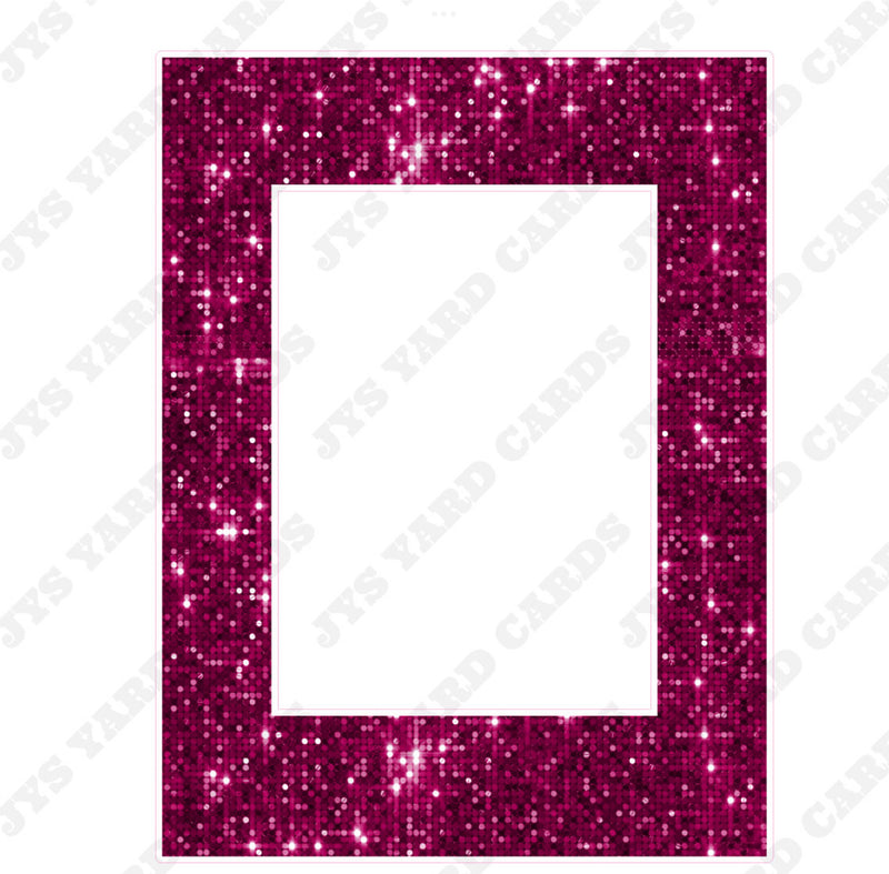 SEQUIN HBD PHOTO FRAME: HOT PINK - Yard Card Signs by JYS International